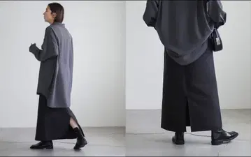 SELECT MOCA 허리 드로스트 퀼팅 스커트 블랙