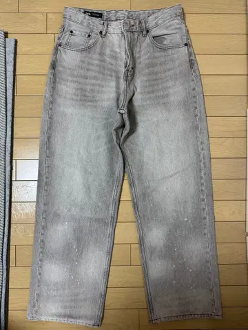 [ 완판 ] ZARA 남성용 BAGGY FIT 데님 팬츠 그레이 42