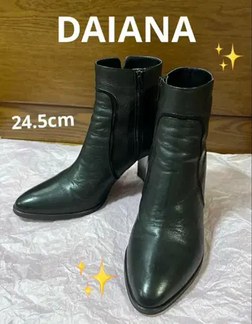 DAIANA 다이애나 가죽 숏부츠 부티 24.5cm 블랙