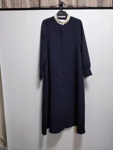 쉽스 네이비 A라인 더블크로스 원피스