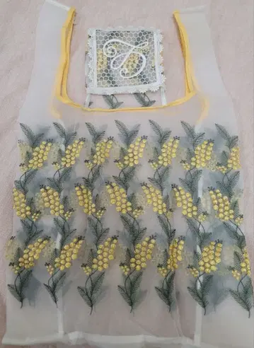 긴자와 레이스 미모사 에코백 미사용 택 포함