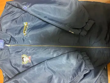 네이비 나일론 자켓 애니메이션 캐릭터 자수