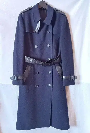 ANAYI 아나이 울 100% 롱 코트 네이비