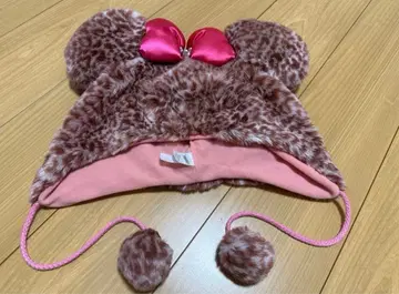 미키풍 귀도리 모자 인조 모피
