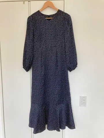 SHIPS 네이비 도트 무늬 플레어 원피스