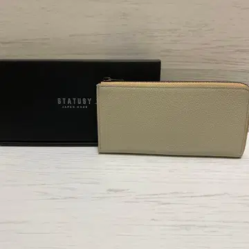 STATUSY 베이지 가죽 장지갑