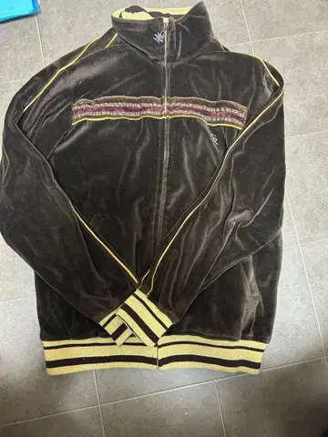 브라운 벨벳 집업 저지