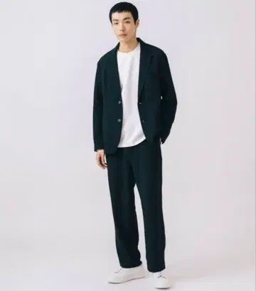 폴리 멜란지 자켓