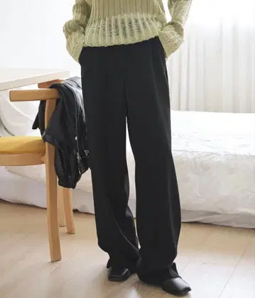 UNE MANSION 유누맨션 슬랙스 블랙 S-Long