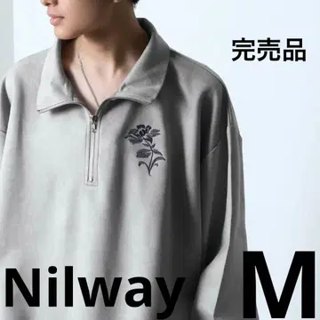 Nilway 스웨이드 하프 지퍼 티셔츠 M
