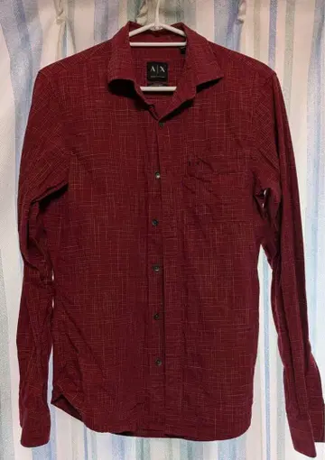Armani Exchange 빨간색 체크 무늬 셔츠 XS