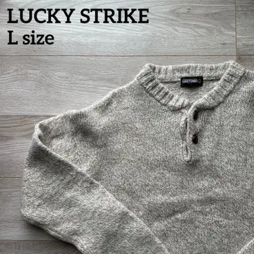 LUCKY STRIKE 울 스웨터 니트 L 헨리넥