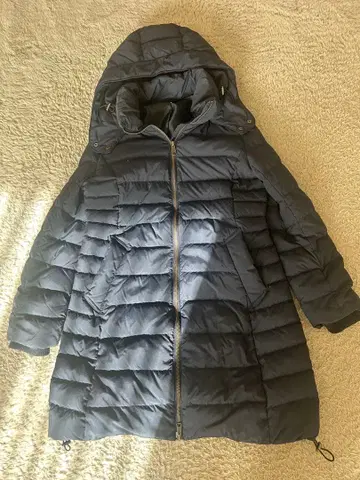 무인양품 롱 다운 코트 여성용 L 사이즈 네이비 A라인