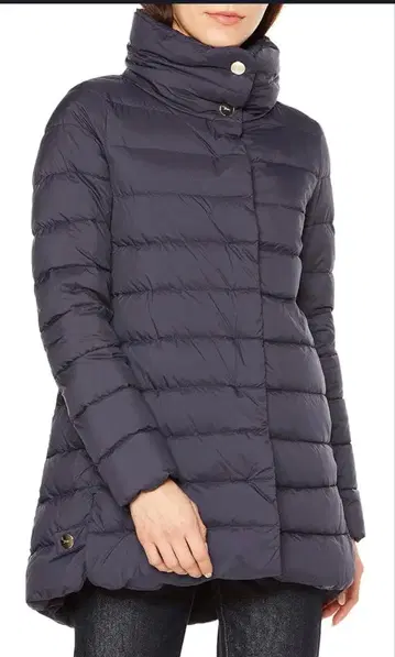 택 포함 새상품 HERNO 다운 코트 A 여성용 네이비 다운 자켓