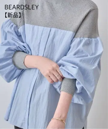 [ 새상품 ] 비어즐리 BEARDSLEY 리브 니트 콤비 셔츠