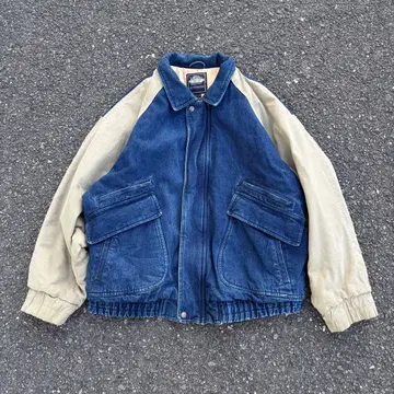 80s 90s 2tone city boy denim jacket