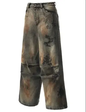 EMOBROTHER EMO 진흙 염색 와이드 데님 팬츠 S