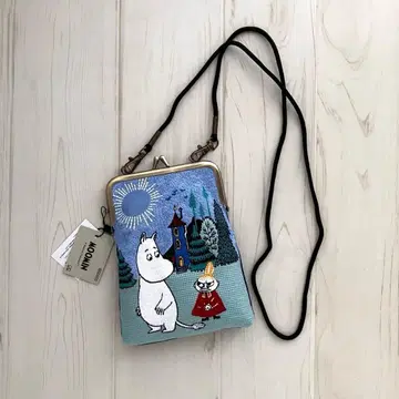 새상품 무민 리틀미이 자수 세로형 미니백 가마구치 스마트폰 파우치 B