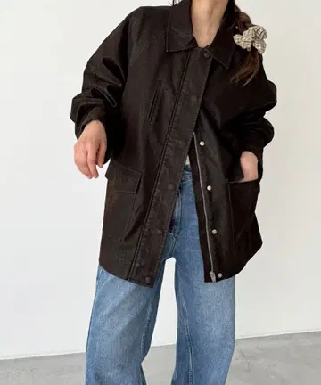 캐널진 bellatag 빈티지 스웨이드 하프 자켓