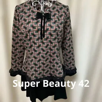 슈퍼 뷰티 Super Beauty42 기하학 패턴 긴팔 튜닉