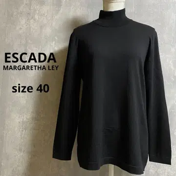 ESCADA 워셔블 울 마크 하이넥 니트 블랙 사이즈 40