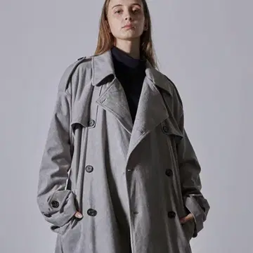 [ CLEL ] 더블 테크 페이드 트렌치코트 M(애쉬 그레이)