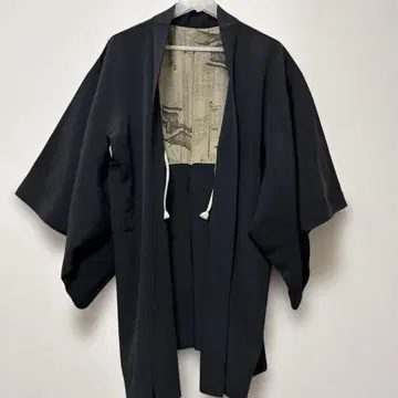 블랙 겉옷 수이 1개 문장 쇼와 레트로