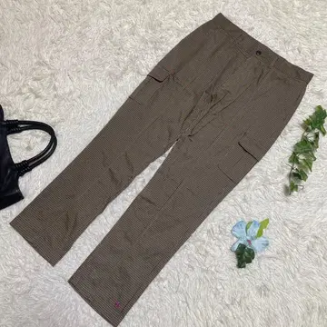 새상품급 컬럼비아 슬랙스 베이지 체크 폴리에스테르 남성용 XL