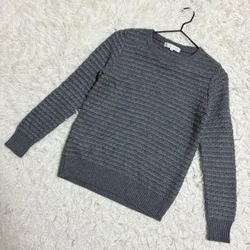 쿠미쿄쿠 긴팔 니트 크루넥 모 아크릴 온워드 카시야마 심플 그레이