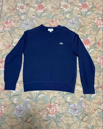 LACOSTE 라코스테 SH100EL 프리미엄 코튼 크루넥 네이비