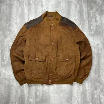 구제 의류 천연 가죽 발스타 블루종 가죽 자켓 베이지 L 상당 5984