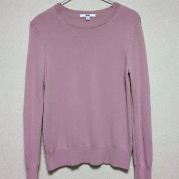 유니클로 캐시미어 100% 크루넥 스웨터 핑크 M 사이즈 새상품급