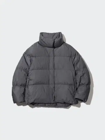 유니클로 파우더 소프트 다운 자켓 그레이 XS