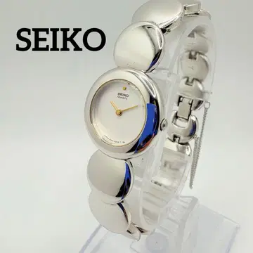 작동품 새 배터리 SEIKO 여성용 손목시계 실버 레어 모델