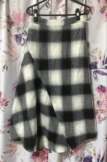 폴 스튜어트 어드밴스 체크 무늬 롱 스커트