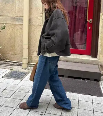 CANAL JEAN el mar 페이크 무스탕 자켓