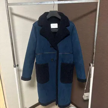 ZARA WOMAN 네이비 롱 코트