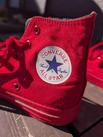 컨버스 올스타 올레드 하이컷 빨간색 24.5cm