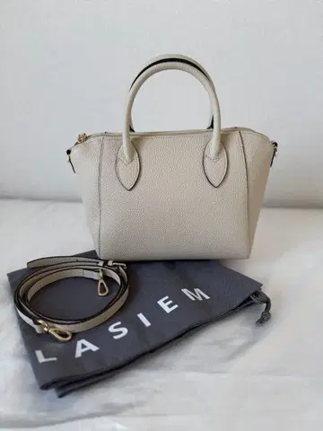 [ 새상품 ] LASIEM 라시엠 천연 가죽 2way 핸드백 아이보리