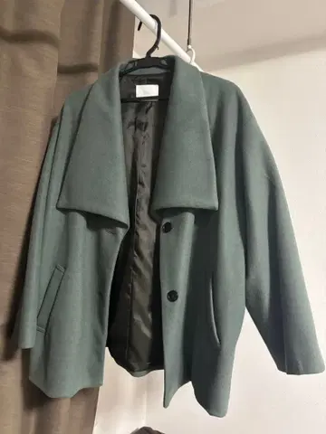 그린 오버 사이즈 체스터 코트