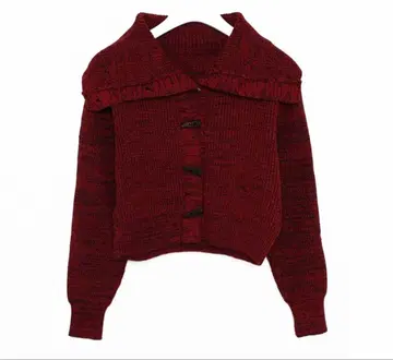 [ 한국 현지 구매 ] ABLY 믹스 니트 가디건 ( FREE RED )