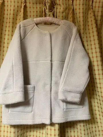 플리스 자켓 라이트 베이지 노카라