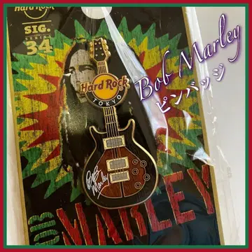 Bob Marley 기타 모양 핀 배지 하드 록 카페 한정판