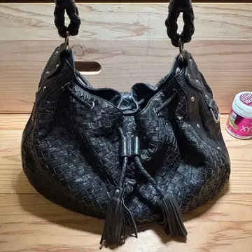 archive 뜨개질 가죽 토트백 Y2K 그런지 구제 의류 대용량 블랙