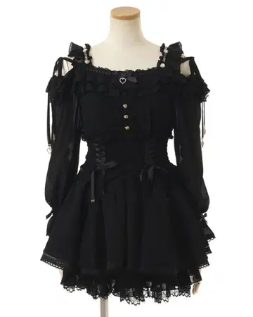 LIZLISA 리즈리사 오프숄 쉬폰 셋업 블랙