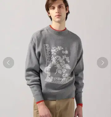 코튼 캐시미어 플라워 자카드 풀오버