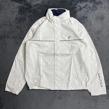 NAUTICA 노티카 나일론 자켓 화이트 테크 계열 라인 로고