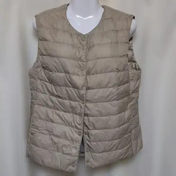 유니클로 울트라 라이트 다운 베스트 XL 여성용 베이지