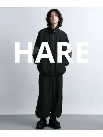 HARE 하이쇼쿠 절개 라인 팬츠 블랙/네이비 F 사이즈