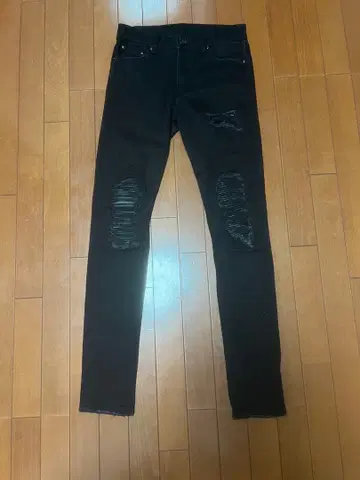 mnml 블랙 데미지 스키니